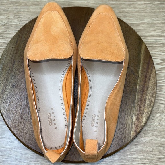 Asos Design Shoes Women’s Size 8 Orange Suede Slip On Flats - Picture 7 of 10